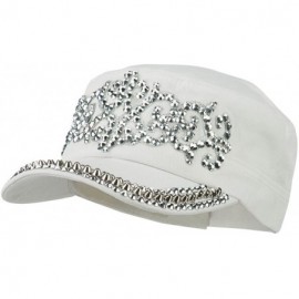 Baseball Caps Jewel Military Cap with Medieval Design - White - CE11P5HKKCD $39.60