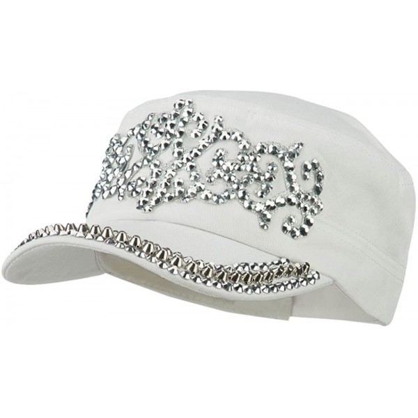 Baseball Caps Jewel Military Cap with Medieval Design - White - CE11P5HKKCD $26.76