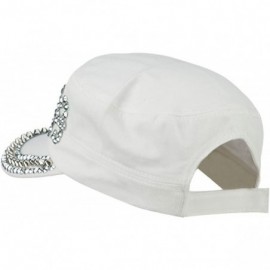 Baseball Caps Jewel Military Cap with Medieval Design - White - CE11P5HKKCD $26.76