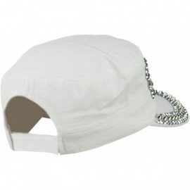 Baseball Caps Jewel Military Cap with Medieval Design - White - CE11P5HKKCD $26.76