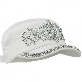 Baseball Caps Jewel Military Cap with Medieval Design - White - CE11P5HKKCD $26.76