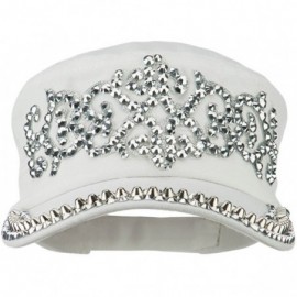 Baseball Caps Jewel Military Cap with Medieval Design - White - CE11P5HKKCD $26.76