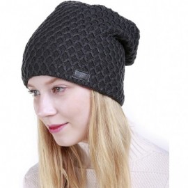 Skullies & Beanies Thick Warm Winter Beanie Hat Soft Stretch Slouchy Skully Knit Cap for Women - B-grey - CM18HQHUMM6 $10.60