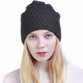 Skullies & Beanies Thick Warm Winter Beanie Hat Soft Stretch Slouchy Skully Knit Cap for Women - B-grey - CM18HQHUMM6 $10.60