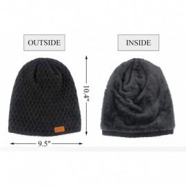 Skullies & Beanies Thick Warm Winter Beanie Hat Soft Stretch Slouchy Skully Knit Cap for Women - B-grey - CM18HQHUMM6 $10.60
