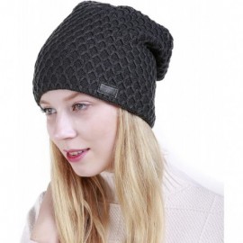 Skullies & Beanies Thick Warm Winter Beanie Hat Soft Stretch Slouchy Skully Knit Cap for Women - B-grey - CM18HQHUMM6 $10.60