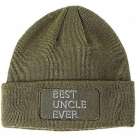 Skullies & Beanies Custom Patch Beanie Best Uncle Ever Embroidery Skull Cap Hats for Men & Women - Olive Green - CT18A6EX6TS ...