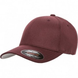 Baseball Caps Flexfit Premium Wool Blend Ballcap - Stretch Fit- Original Baseball Cap w/Hat Liner - Maroon - C118H9KLKIE $25.75