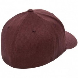 Baseball Caps Flexfit Premium Wool Blend Ballcap - Stretch Fit- Original Baseball Cap w/Hat Liner - Maroon - C118H9KLKIE $13.40