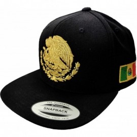 Baseball Caps Mexico Snapback dadhat Flat Panel and Vintage Hats Embroidered Shield and Flag - Black/M.gold - CW12IF18NMJ $33.72
