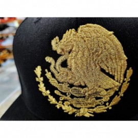 Baseball Caps Mexico Snapback dadhat Flat Panel and Vintage Hats Embroidered Shield and Flag - Black/M.gold - CW12IF18NMJ $33.72