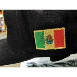 Baseball Caps Mexico Snapback dadhat Flat Panel and Vintage Hats Embroidered Shield and Flag - Black/M.gold - CW12IF18NMJ $33.72