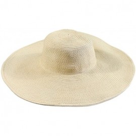 Sun Hats Floppy Wide Brim Straw Hat Women Summer Beach Cap Sun Hat - Beige - C918DQWNAOC $11.28