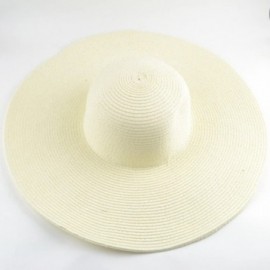 Sun Hats Floppy Wide Brim Straw Hat Women Summer Beach Cap Sun Hat - Beige - C918DQWNAOC $11.28