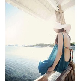 Sun Hats Floppy Wide Brim Straw Hat Women Summer Beach Cap Sun Hat - Beige - C918DQWNAOC $11.28