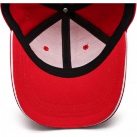 Baseball Caps Unisex Hail Satan Goat 666 red Logo Flat Baseball Cap Fitted Style Hats - Hail Satan Goat-3 - CX18SALRQI3 $12.15