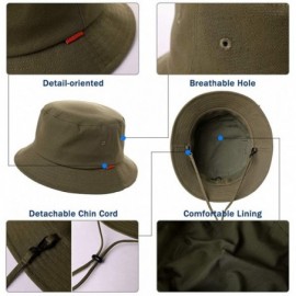 Sun Hats Packable Bucket for Women Men with String Sun Hat SPF 50 Fishing Summer Beach Travel Cap 56-60cm - Khaki_00711 - CL1...