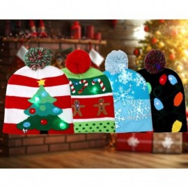 Skullies & Beanies LED Light-up Knitted Ugly Sweater Holiday Xmas Christmas Beanie - 3 Flashing Modes - Green Christmas Tree ...