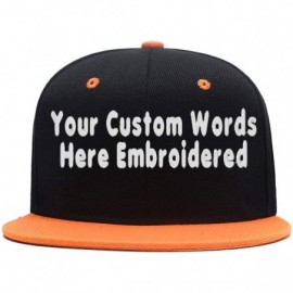 Baseball Caps Hip Hop Snapback Casquette-Embroidered.Custom Flat Bill Dance Plain Baseball Dad Hats - Black Orange - CF18HK65...