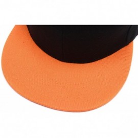 Baseball Caps Hip Hop Snapback Casquette-Embroidered.Custom Flat Bill Dance Plain Baseball Dad Hats - Black Orange - CF18HK65...