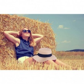 Sun Hats Women's Lightweight Foldable/Packable Beach Sun Hat w/Decorative Bow - Beige W/Black Bow - CC180WZGW3Z $21.25