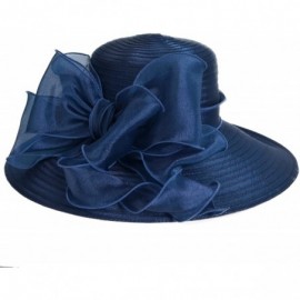 Sun Hats Women's Dressy Church Baptism Wedding Derby Hat - Navy - C217YSN3EE5 $19.28