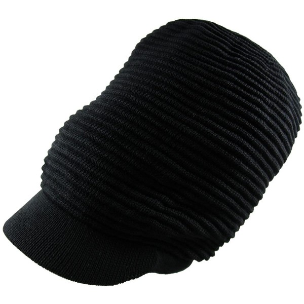 Skullies & Beanies Rasta 100% Cotton Knitted Beanie for Long DreaLock (XXXL) - Black/Brim - C412NSK6YDZ $25.40