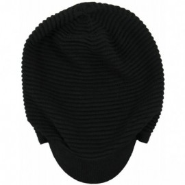 Skullies & Beanies Rasta 100% Cotton Knitted Beanie for Long DreaLock (XXXL) - Black/Brim - C412NSK6YDZ $25.40