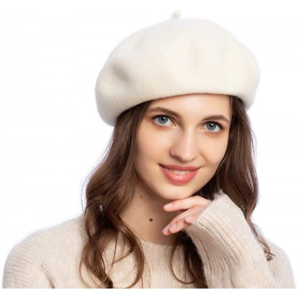 Berets French Beret - Wool Solid Color Womens-Lightweight Casual Classic Wool Beret - 5 - CT18Z0U47SW $8.27