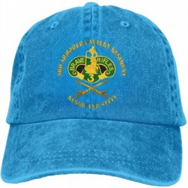 Baseball Caps 3rd Armored Cavalry Regiment DUI Blood and Steel Adjustable Baseball Caps Denim Hats Cowboy Sport Outdoor - Blu...
