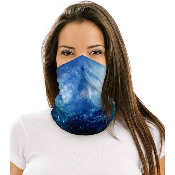 Balaclavas 12 in 1 Multifunctional Headwear Face Mask Headband Neck Gaiter - Blue Parallax - CL197XS3M9Z $15.20