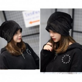 Skullies & Beanies Women Fashion Leisure Winter Warm Hat Velvet Soft Beanie for Outdoors - Black - C6188E64D7H $15.40