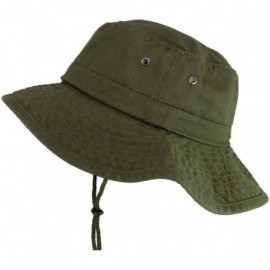 Sun Hats Large Brim Outdoor XXL Boonie Fisherman Hat with Adjustable Chin Strap - Olive - CF18W6SNLAT $19.30