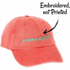 Baseball Caps Gamma Phi Beta (N) Sorority Baseball Hat Cap Cursive Name Font Gamma phi - Coral - C0189D97I70 $24.40