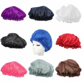Headbands Women Cotton Flower Sleep Night Cap Head Cover Bonnet - Black - CC18ME8XZA2 $10.07