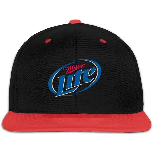 Baseball Caps Hip Hop Baseball Cap-Busch-Light-Busch-Latte-Beer Contrast Flat Bill Brim Sun Hat Red - Red - C018UKIZ3QN $15.70
