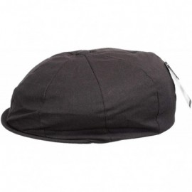 Newsboy Caps Men's Linen Cotton Blend Newsboy Ivy Hat 8-Panel Cabbie Cap - Black - C418YTO2HKX $12.22