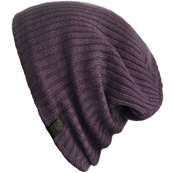 Skullies & Beanies Warm Beanie Hat Fleece Lined - Slight Slouchy Style - Keep Your Head Warm and Cozy in Cold Weathers - C618...