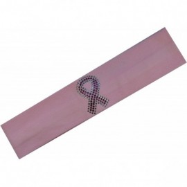 Headbands Rhinestone Breast Cancer Awareness Ribbon Stretch Headband - Light Pink - CN11NW8OC8F $9.10