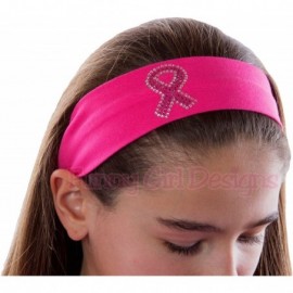 Headbands Rhinestone Breast Cancer Awareness Ribbon Stretch Headband - Light Pink - CN11NW8OC8F $9.10