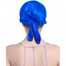 Skullies & Beanies Silk Night Cap Satin Head Cover Bonnet Hair Care - Blue 03 - CM182LROQ84 $6.60