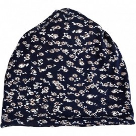 Skullies & Beanies Print Flower Slouchy Beanie Chemo Hat Cap Infinity Scarf for Women - 2 Pack Blue/Black Floral - CF18CRT90G...