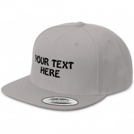 Baseball Caps Snapback Hats for Men & Women Custom Personalized Text Flat Bill Baseball Cap - Silver - CT18IETXL4D $24.02