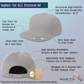 Baseball Caps Snapback Hats for Men & Women Custom Personalized Text Flat Bill Baseball Cap - Silver - CT18IETXL4D $24.02