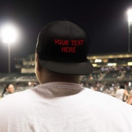 Baseball Caps Snapback Hats for Men & Women Custom Personalized Text Flat Bill Baseball Cap - Silver - CT18IETXL4D $24.02