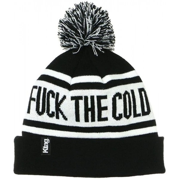 Skullies & Beanies Fuck The Cold Beanie (More Options) - Black - CF187IC77OE $27.99