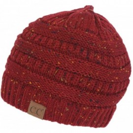 Skullies & Beanies Confetti Knit Soft Beanie - Burgundy - CW12LZTHZL3 $11.68