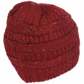 Skullies & Beanies Confetti Knit Soft Beanie - Burgundy - CW12LZTHZL3 $11.68