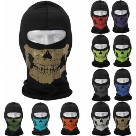 Balaclavas White Full Face Motorcycle Bicycle Skull Mask Snowmobile Neck Balaclava Hat - CZ11MENZZSF $18.61