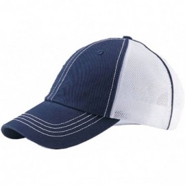 Baseball Caps Low Profile Cotton Twill Mesh Trucker Cap - Navy/White - C111BX4N0S3 $8.47